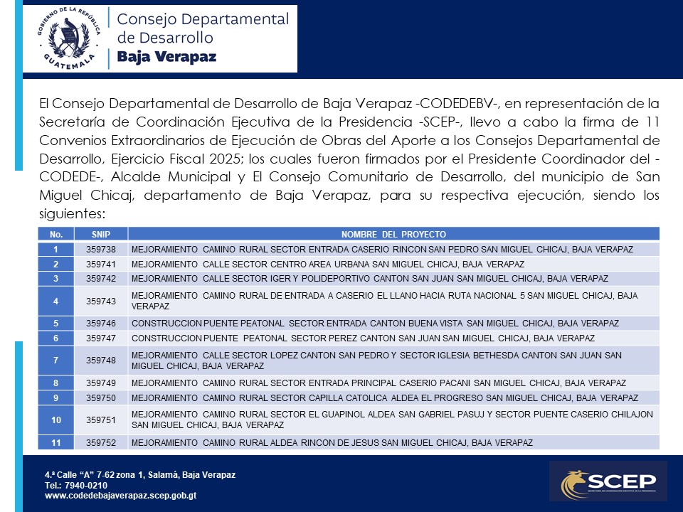 Firma de Convenios Extraordinarios de Ejecución de Obras del Aporte a los Consejos Departamental de Desarrollo