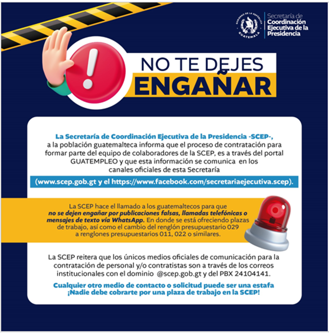 Aviso Importante ¡NO TE DEJES ENGAÑAR!